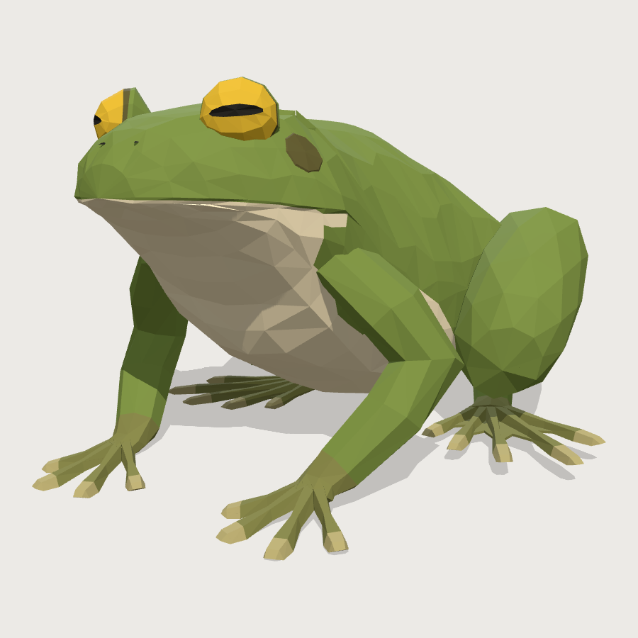 Frog low-poly 3D model