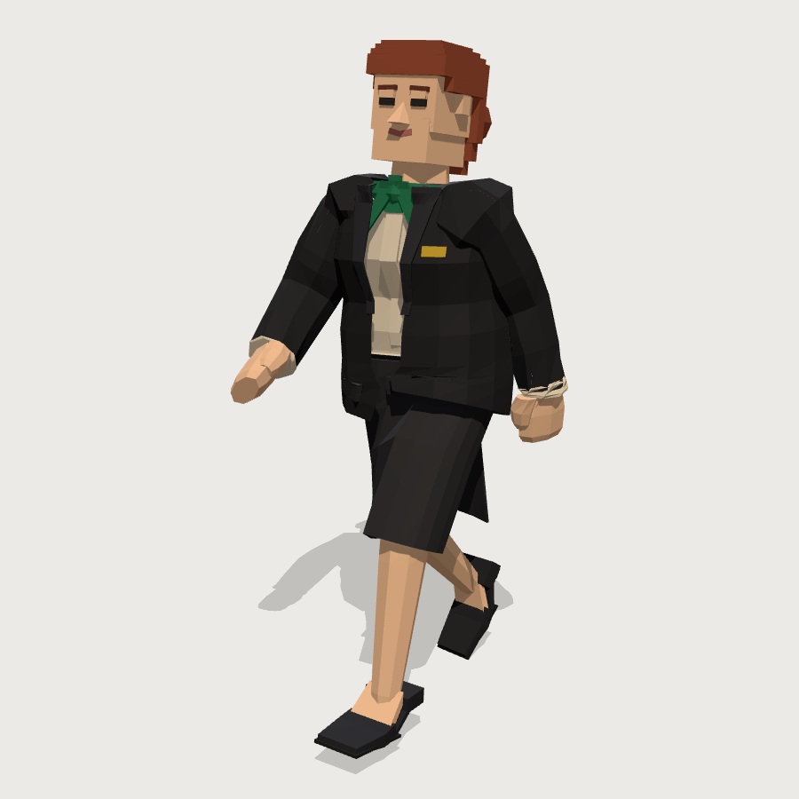 Front Desk Clerk low-poly 3D model