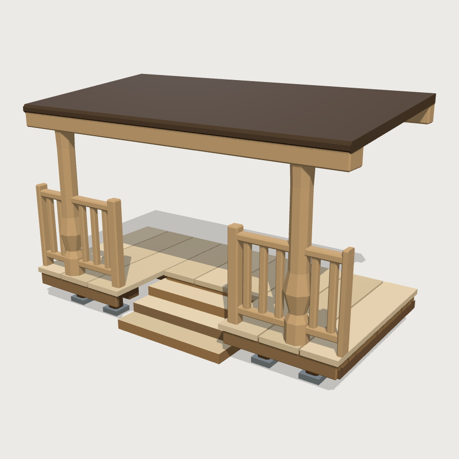 Front Porch Bay Module low-poly 3D model