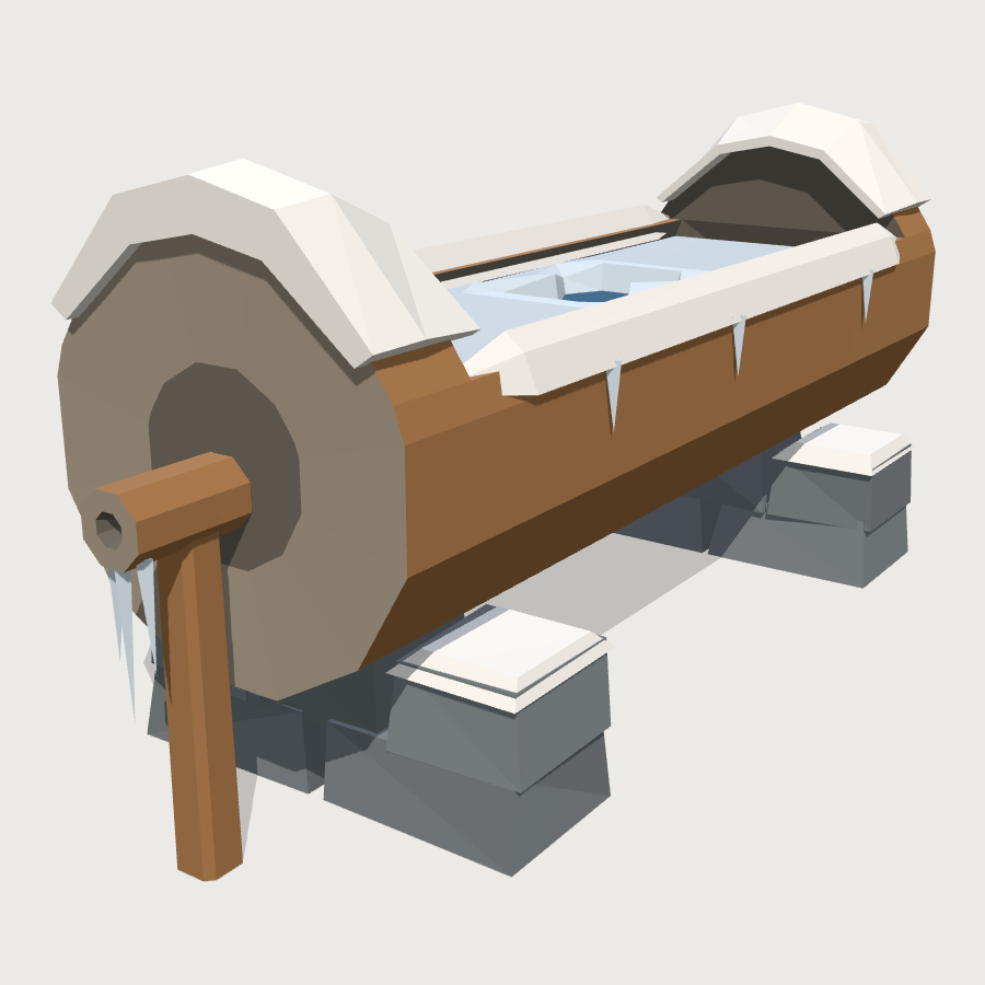 Frozen Water Trough low-poly 3D model
