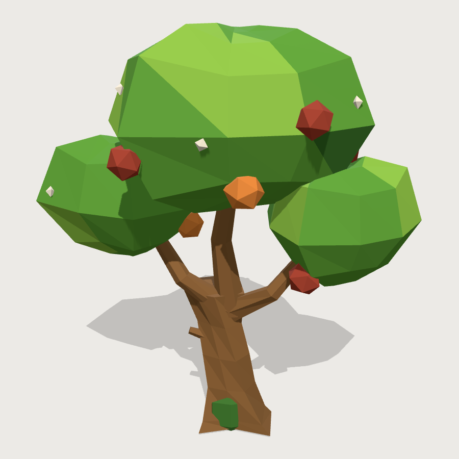 Fruit tree low-poly 3D model