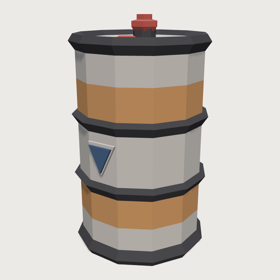 Fuel Drum low-poly 3D model