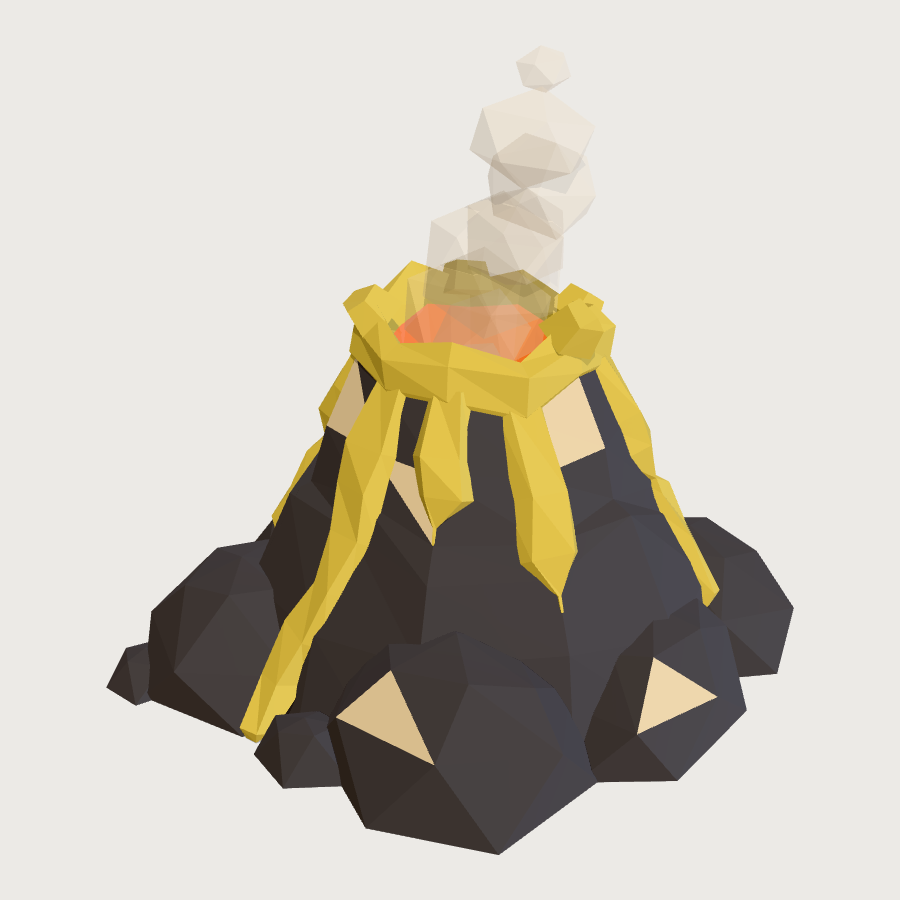 Fumarole Vent low-poly 3D model