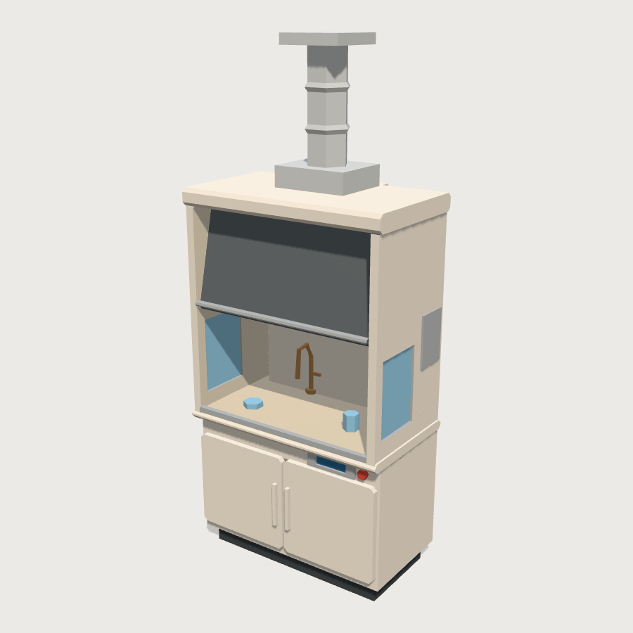Fume Cupboard low-poly 3D model