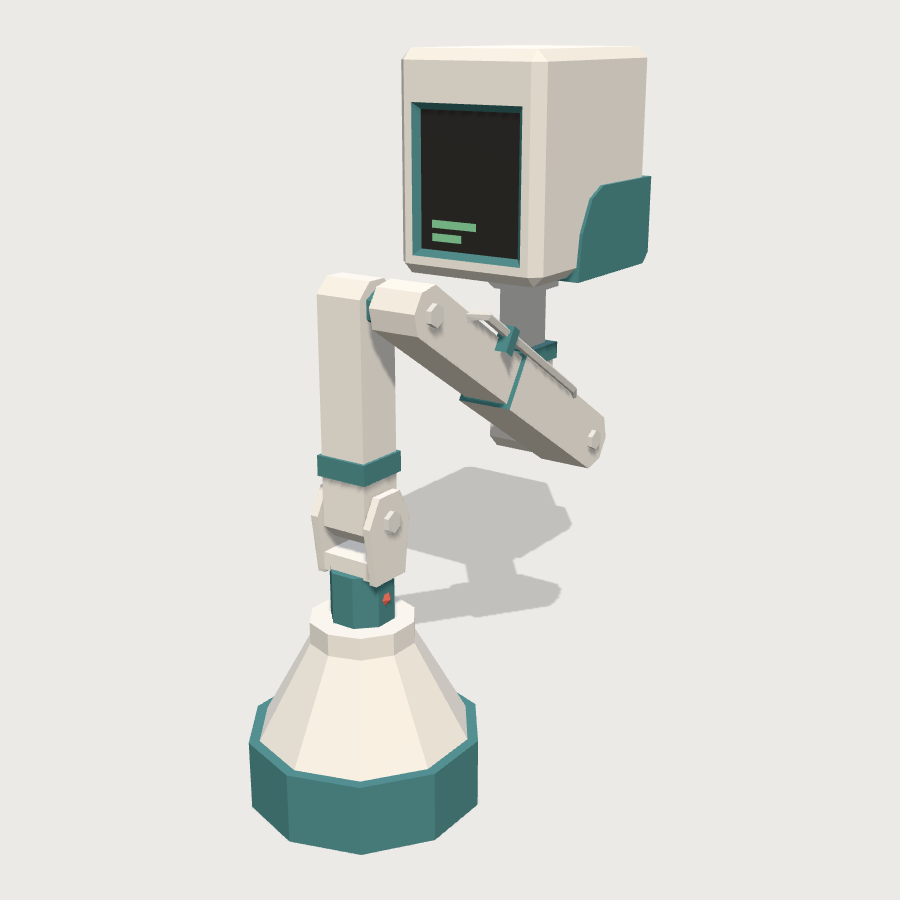 Fume Extraction Arm (Ceiling) low-poly 3D model