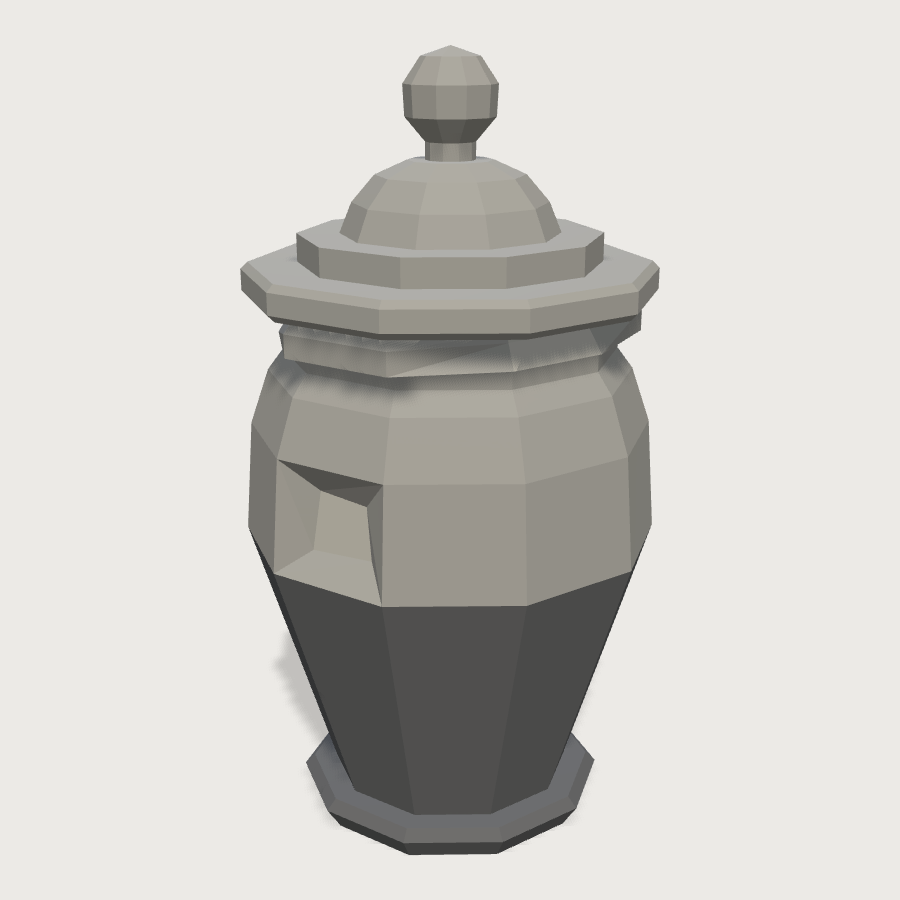 Funerary Urn low-poly 3D model