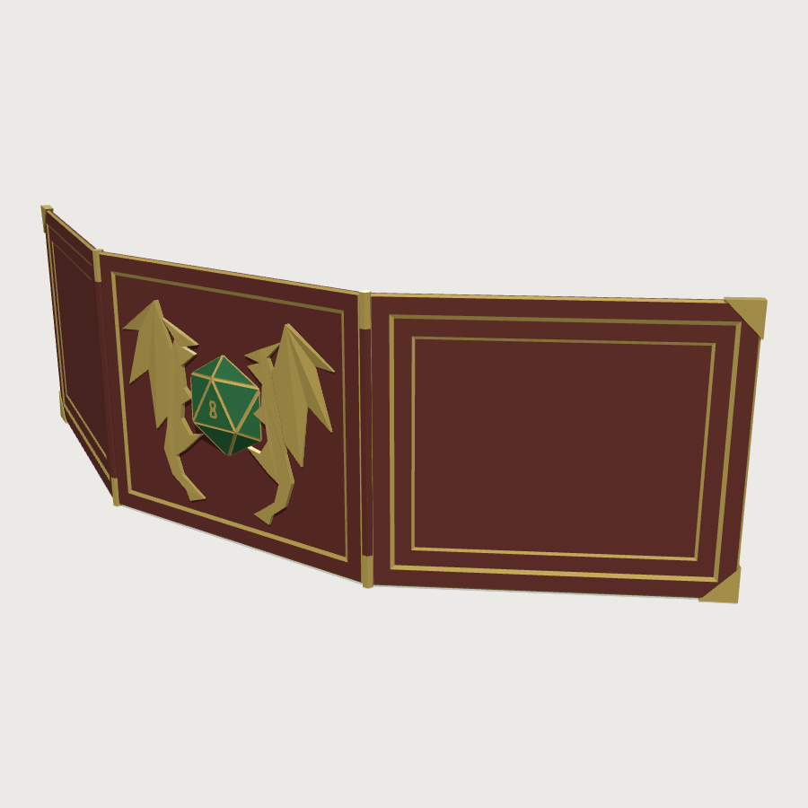 Game Master's Screen low-poly 3D model