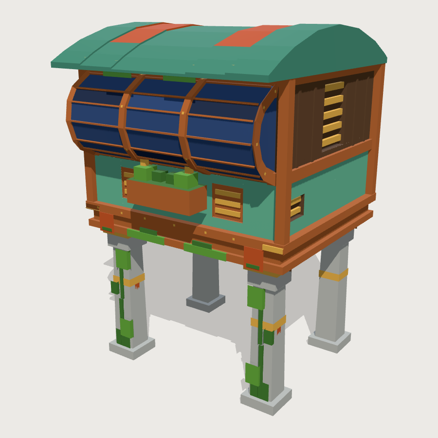 Gantry loft low-poly 3D model