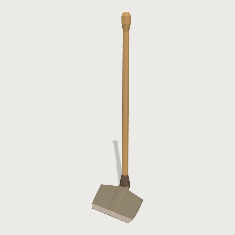 Garden Hoe low-poly 3D model