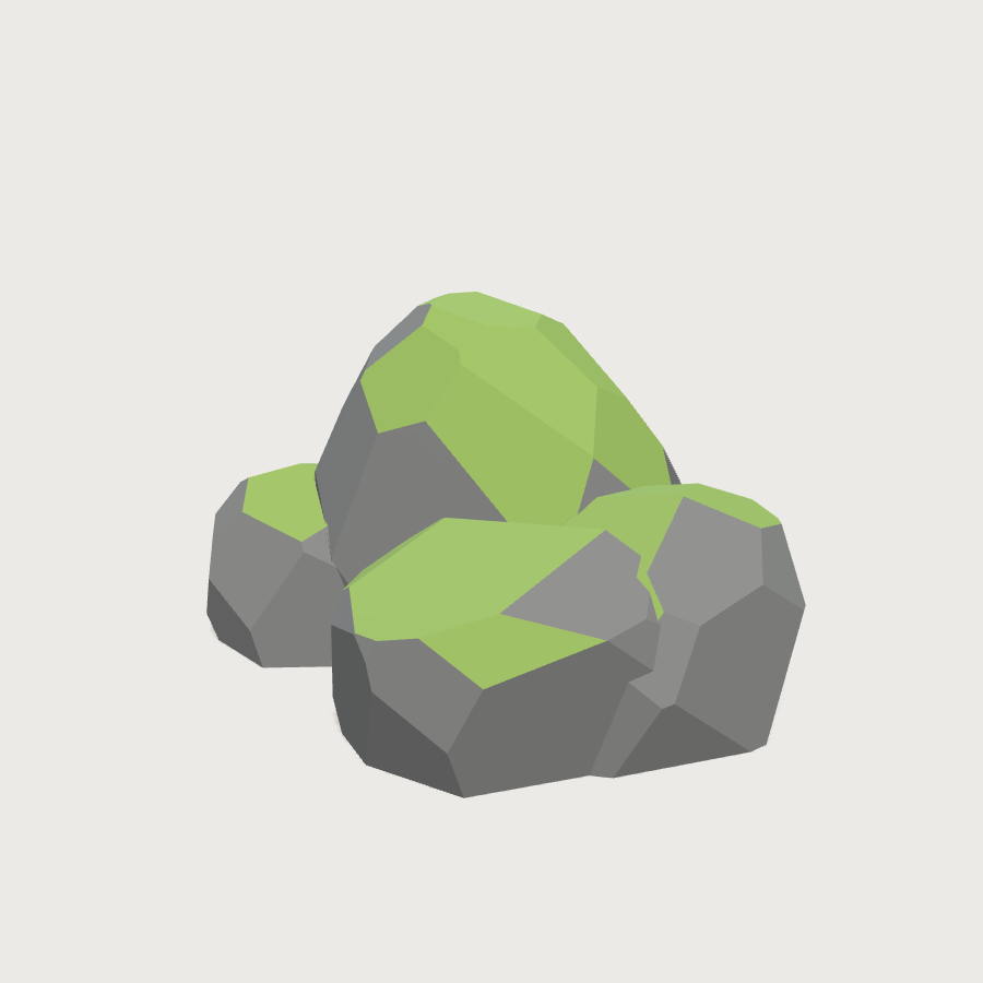 Garden Rock low-poly 3D model