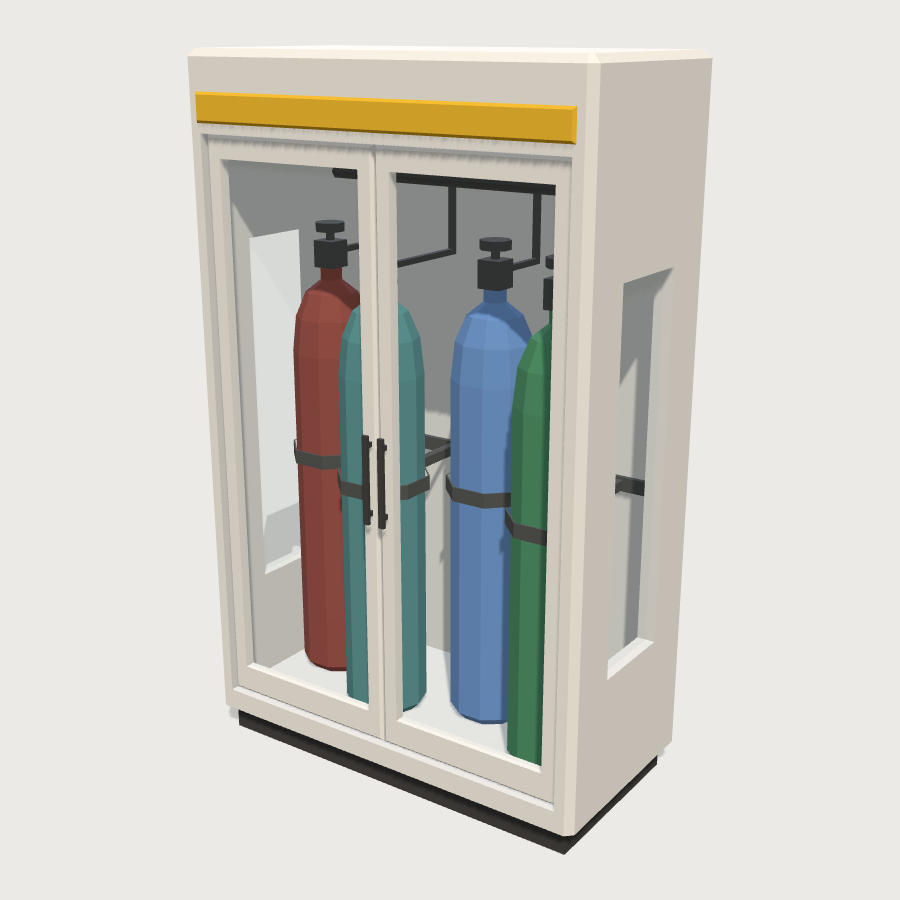 Gas Cylinder Cabinet low-poly 3D model