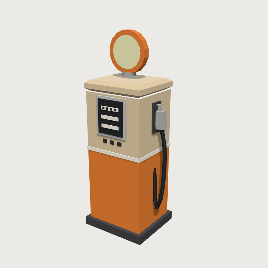 Gas-pump low-poly 3D model
