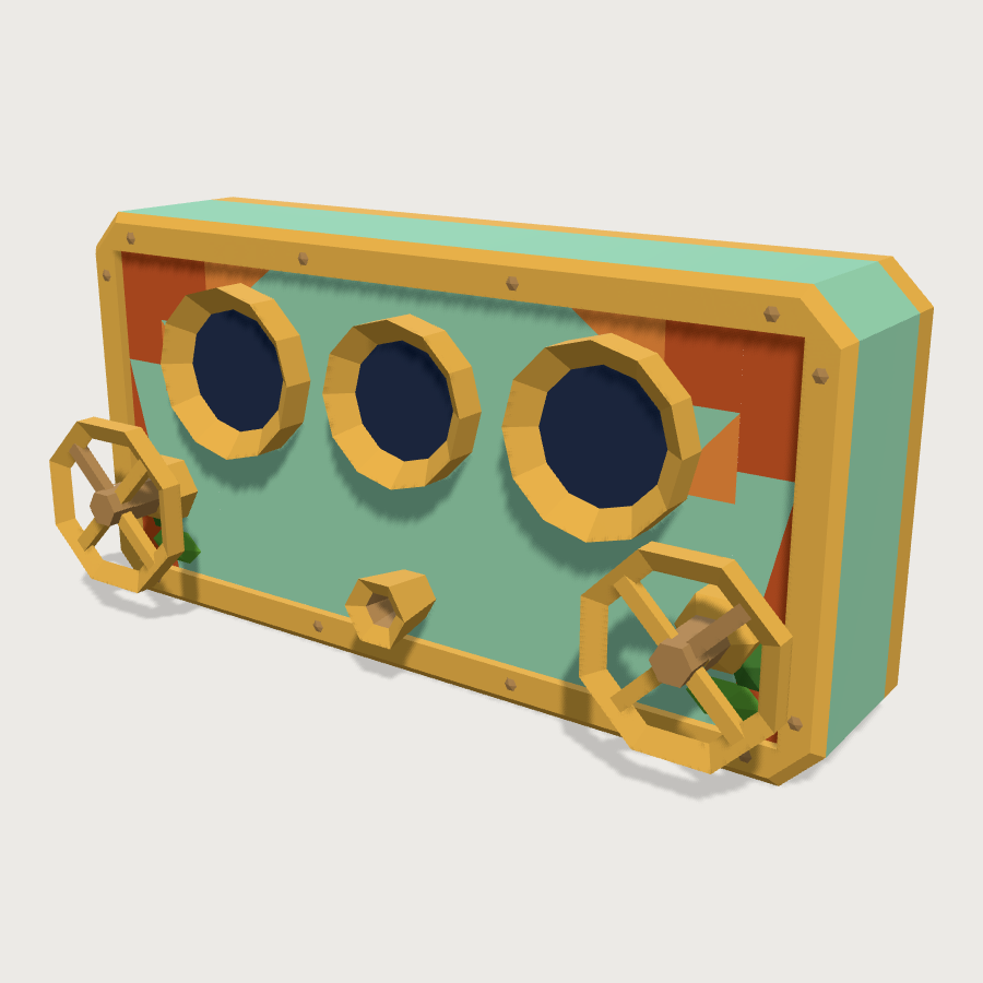 Gauge and valve panel low-poly 3D model
