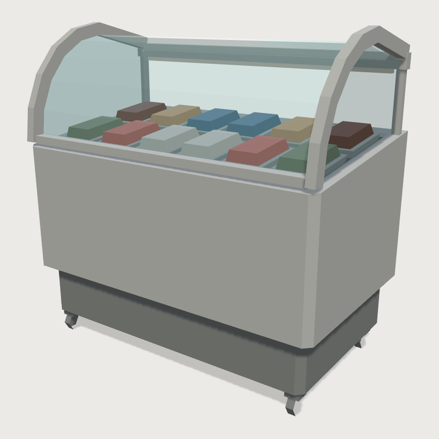 Gelato Display Freezer low-poly 3D model