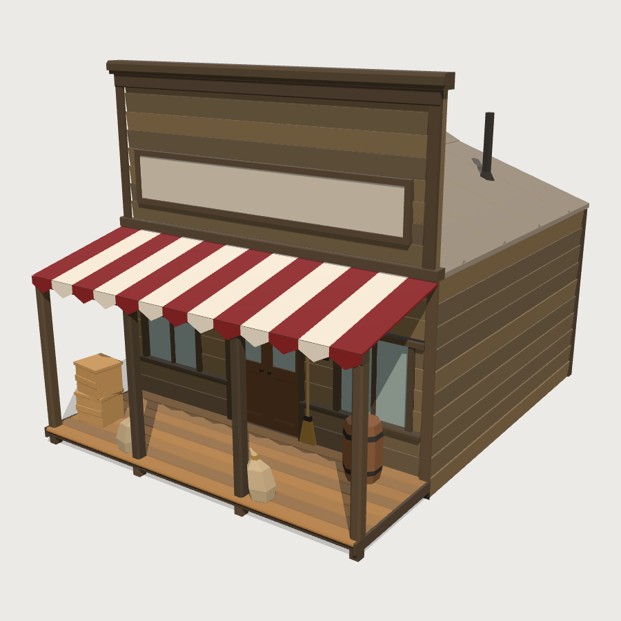 General Store low-poly 3D model