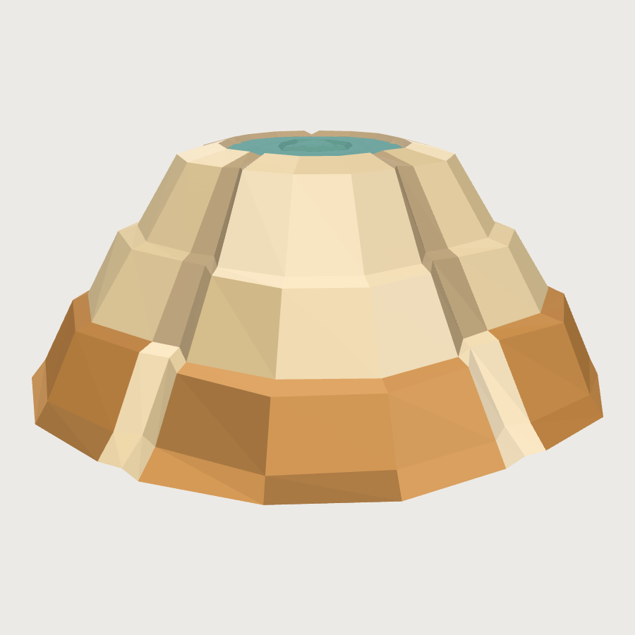 Geyser Cone low-poly 3D model
