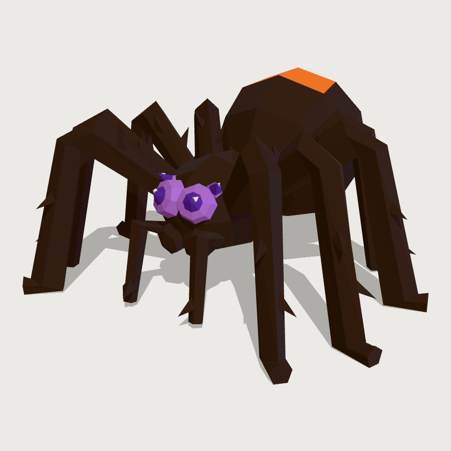 Giant Yard Spider low-poly 3D model