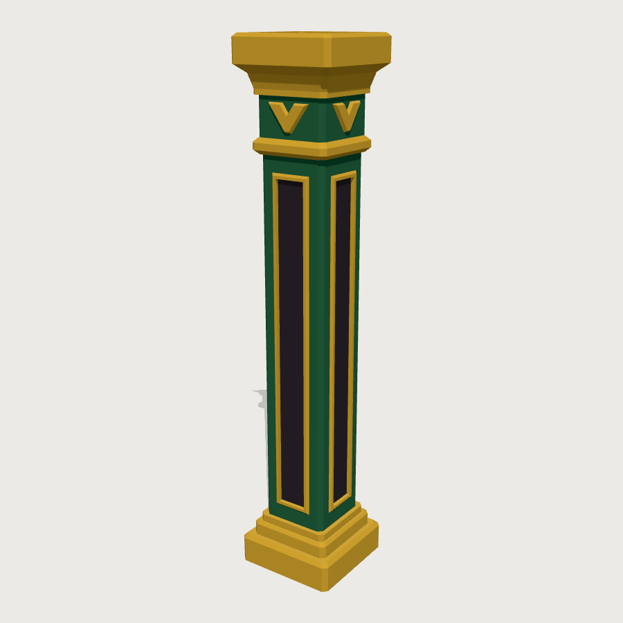 Gilded Column Casing low-poly 3D model