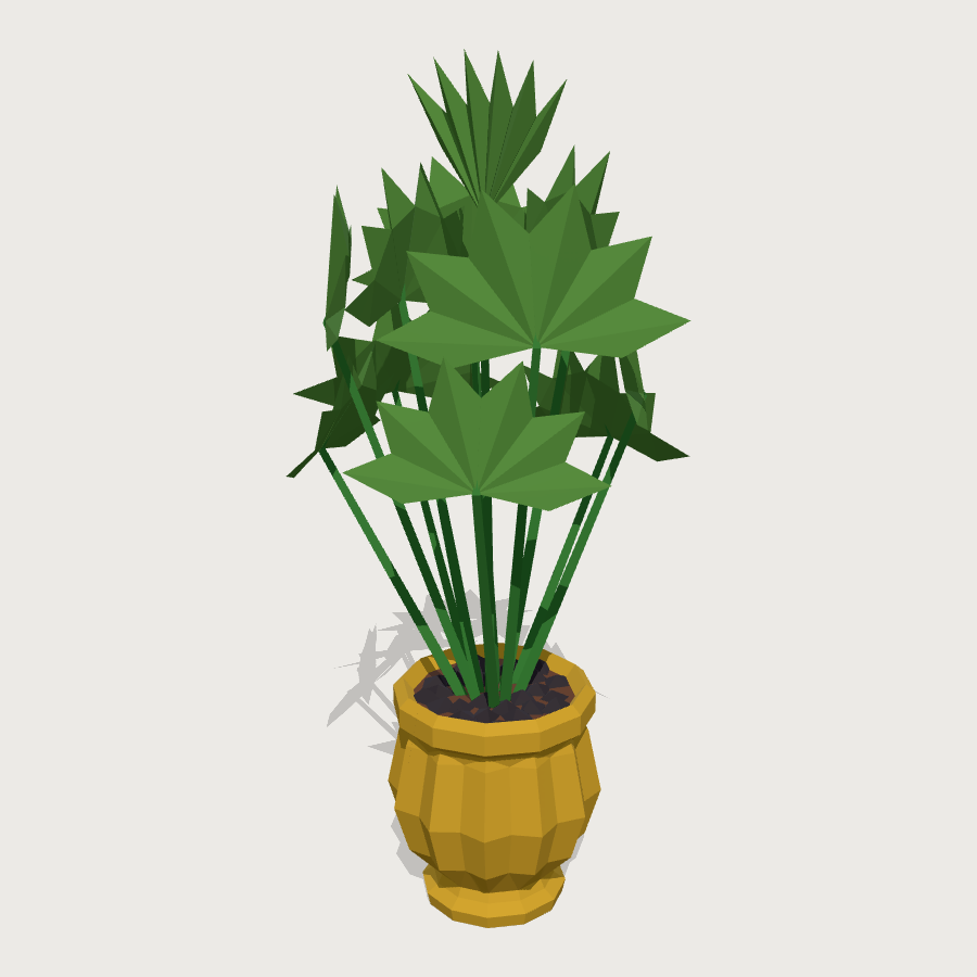 Gilded Urn Palm low-poly 3D model