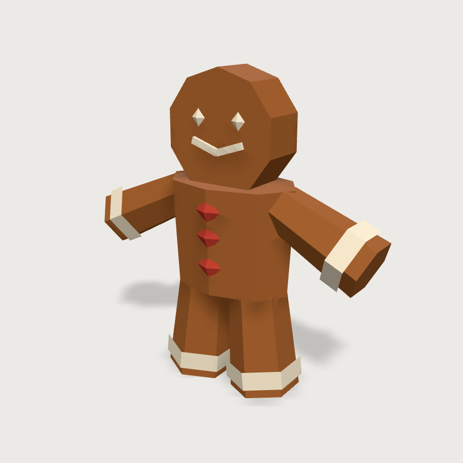 Gingerbread Man low-poly 3D model