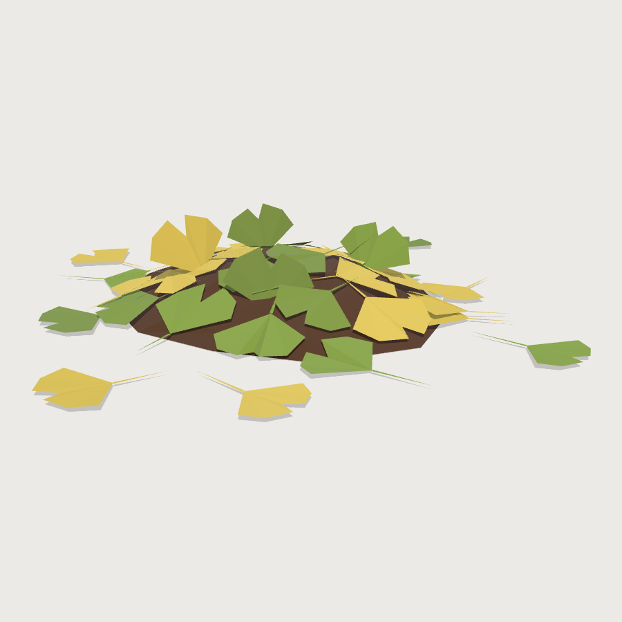 Ginkgo Leaf Litter low-poly 3D model