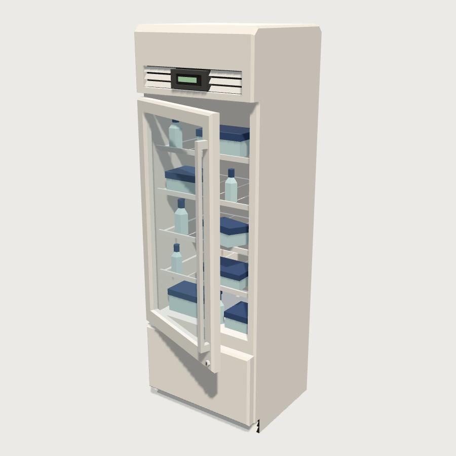 Glass-Door Sample Fridge low-poly 3D model