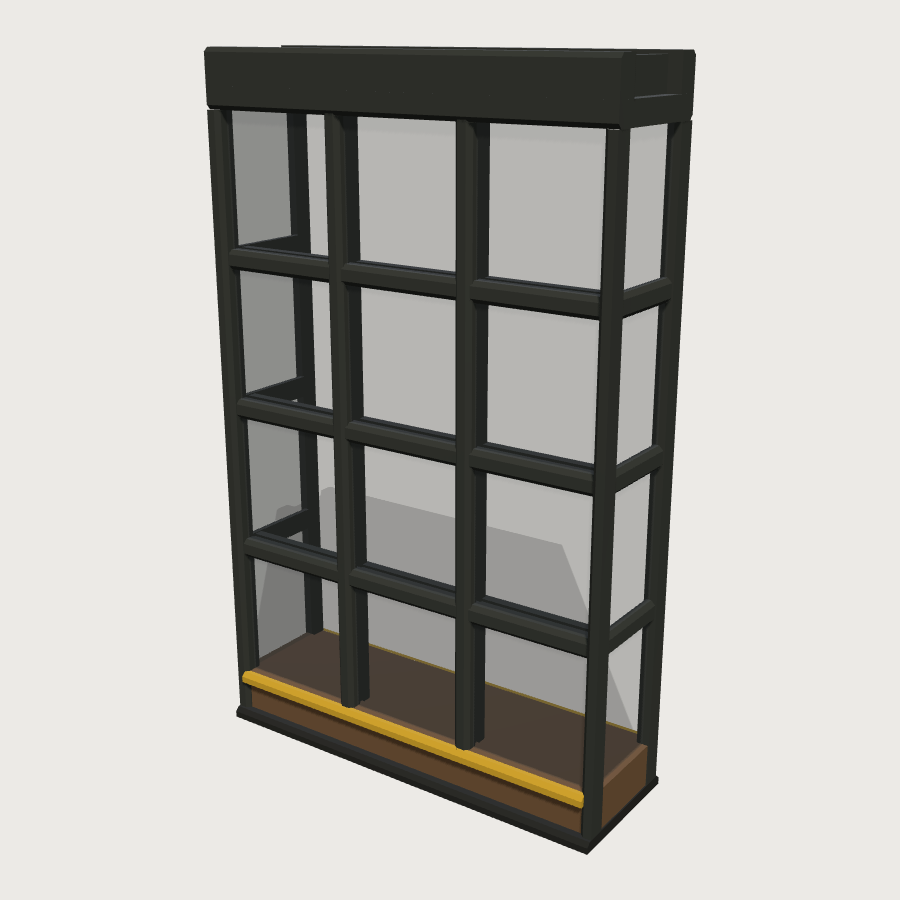 Glazed Shopfront Screen low-poly 3D model