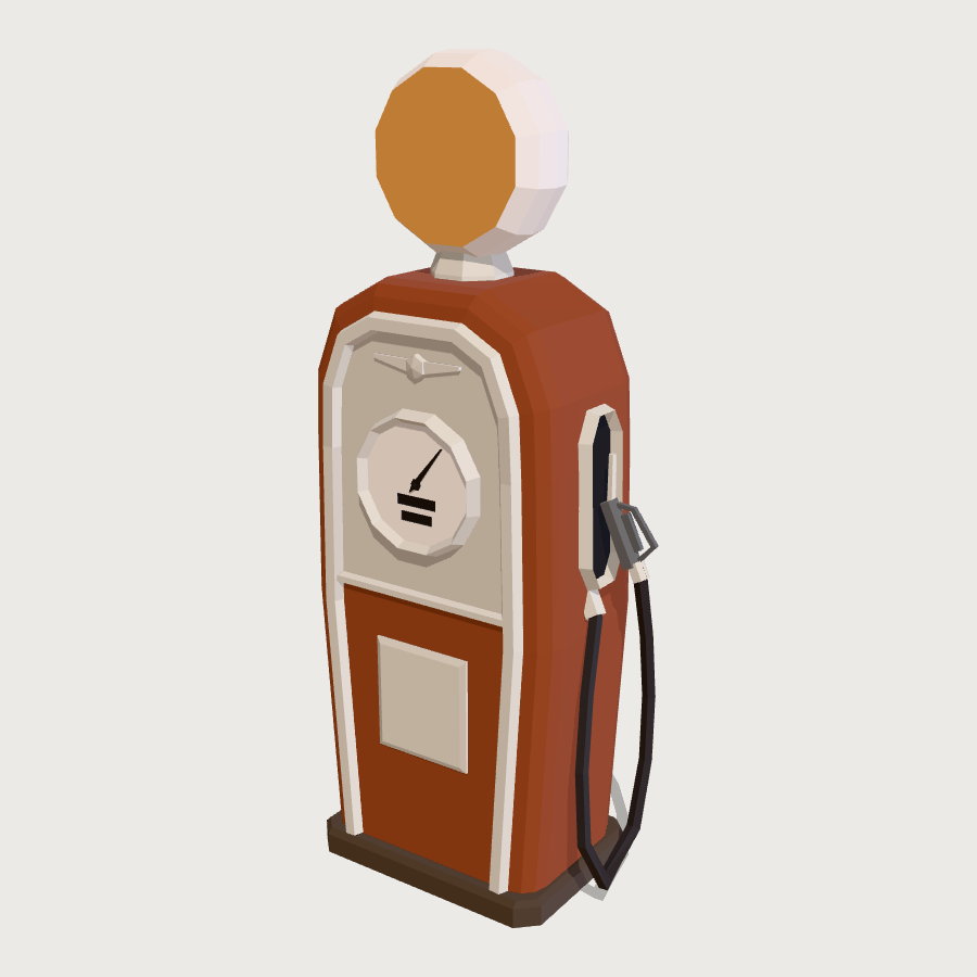 Globe Gas Pump low-poly 3D model