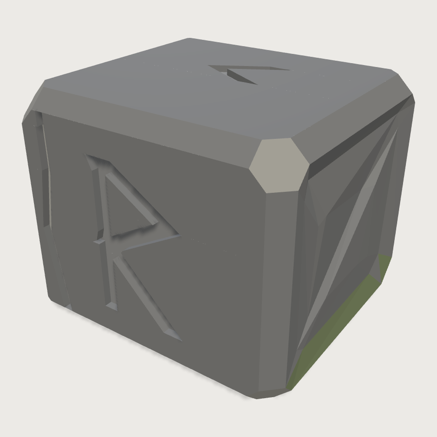 Glowing Rune Stone low-poly 3D model