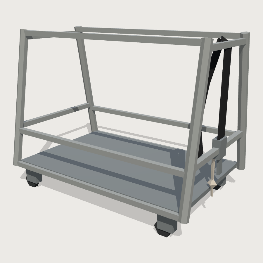 Goal Net Trolley low-poly 3D model