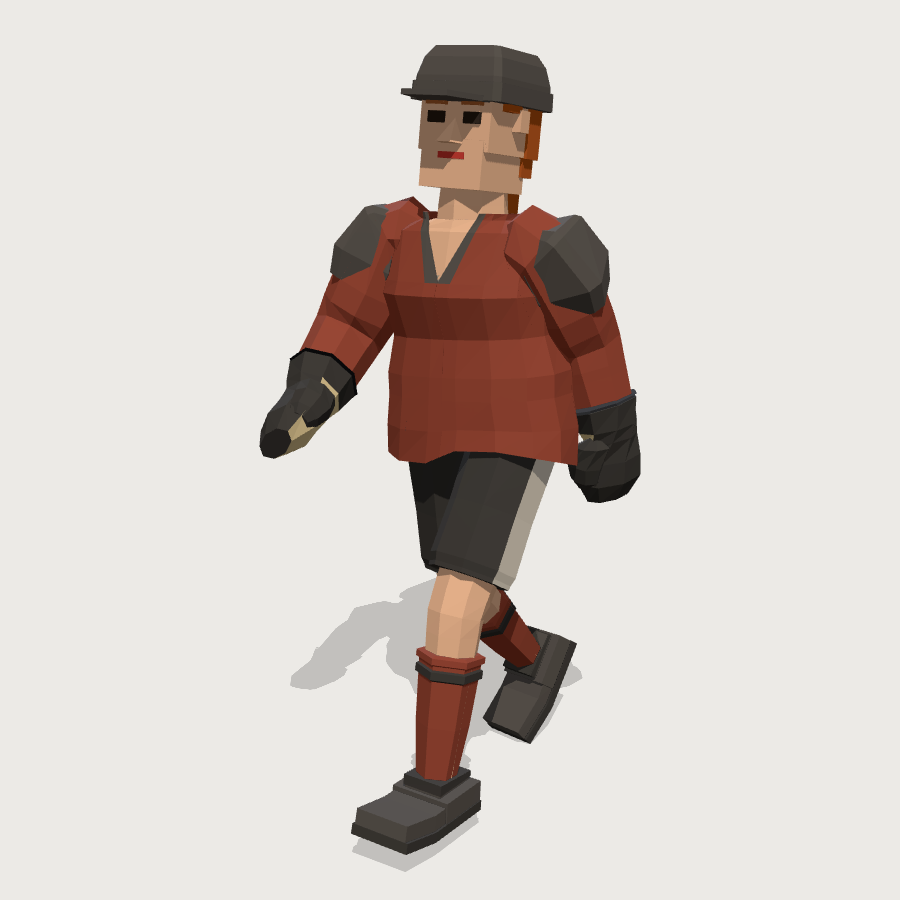 Goalkeeper low-poly 3D model
