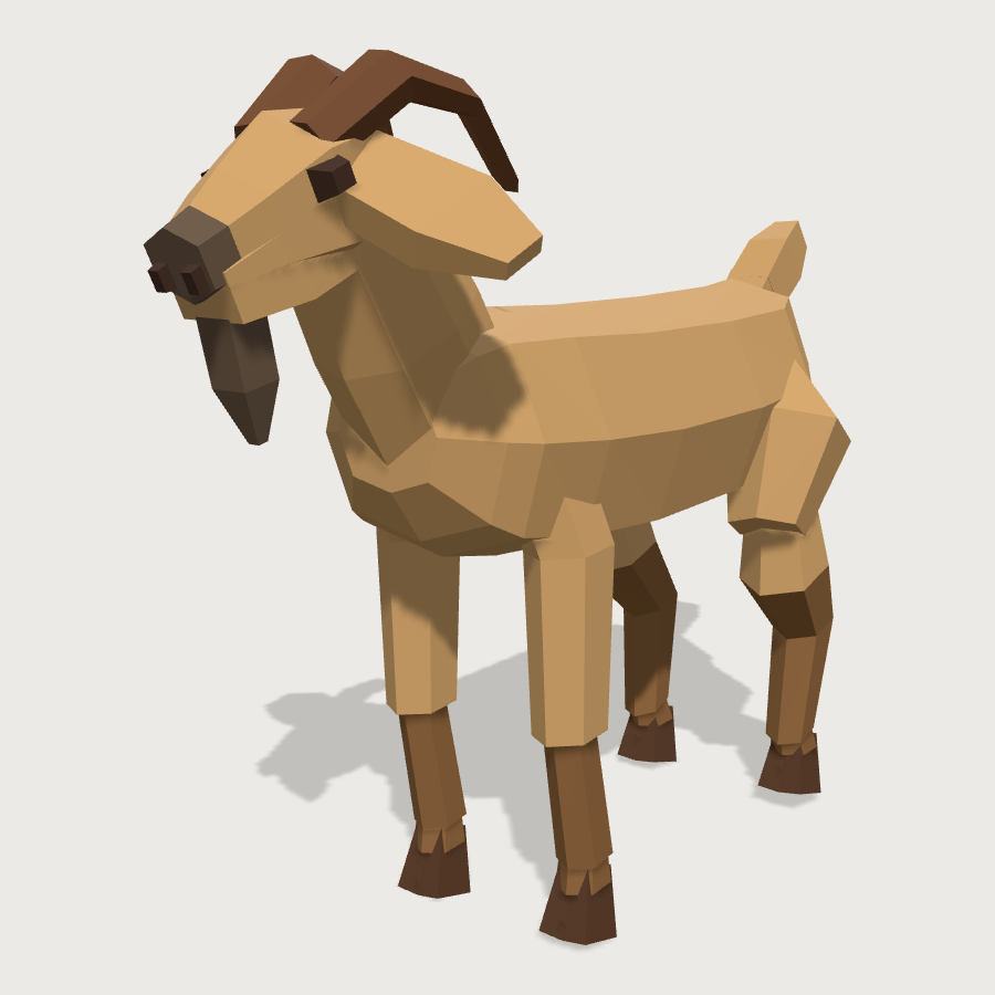Goat low-poly 3D model