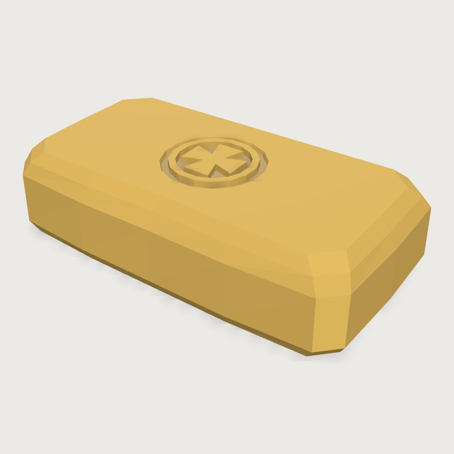 Gold Ingot low-poly 3D model