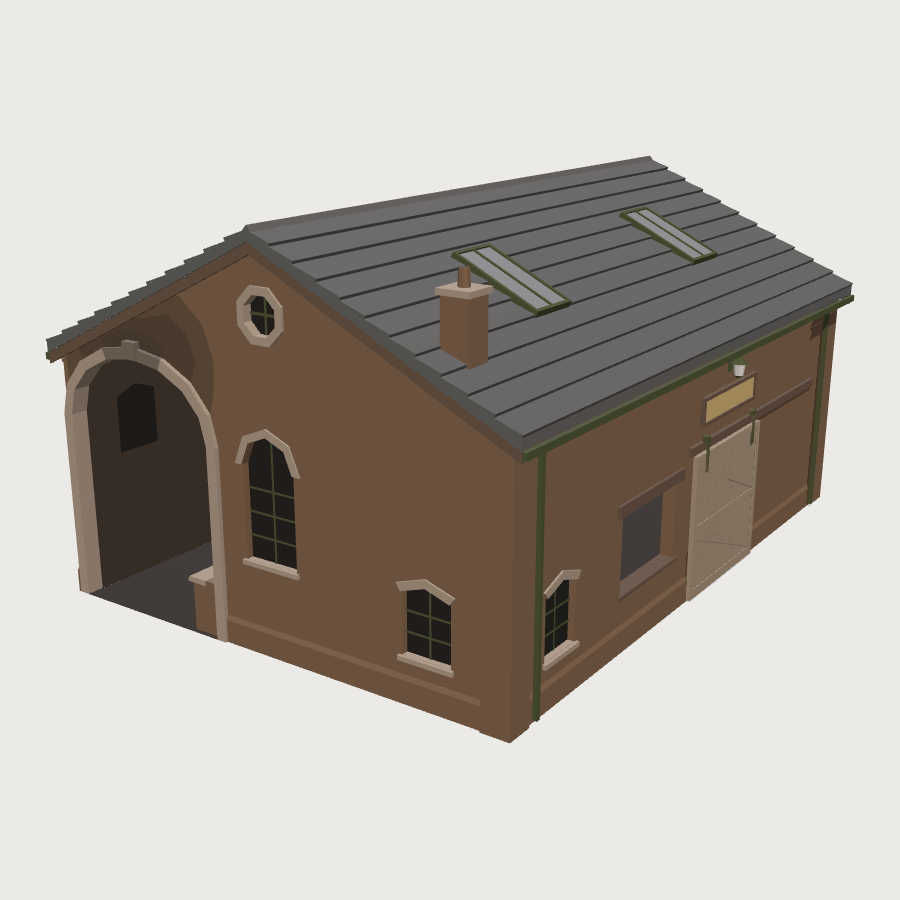 Goods Shed low-poly 3D model