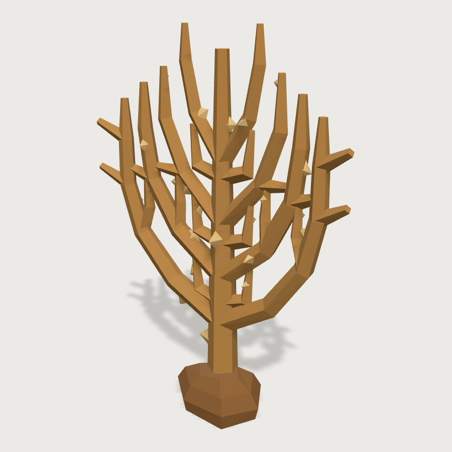 Gorgonian Sea Fan low-poly 3D model