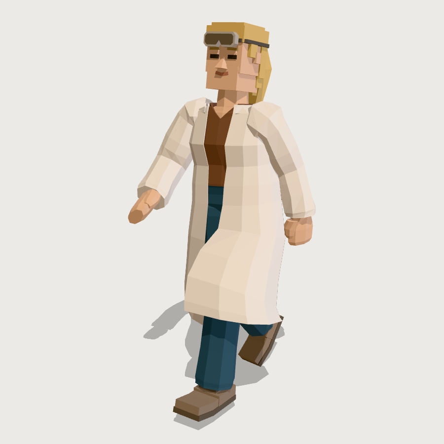 Graduate Student low-poly 3D model