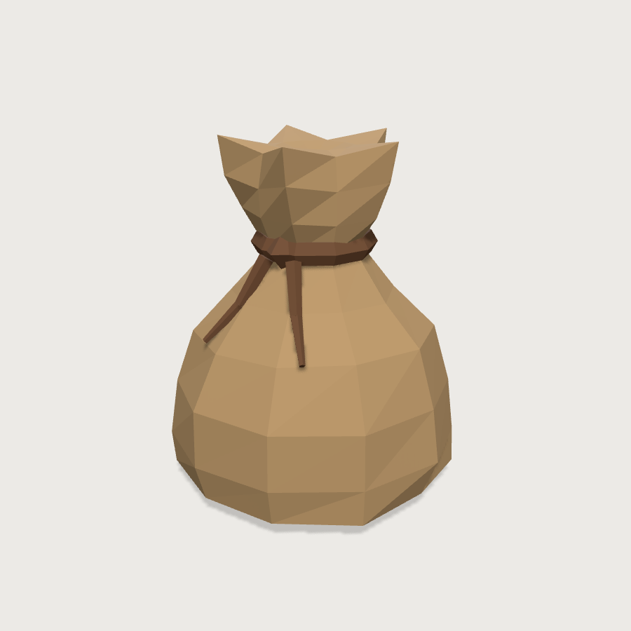 Grain Sack low-poly 3D model