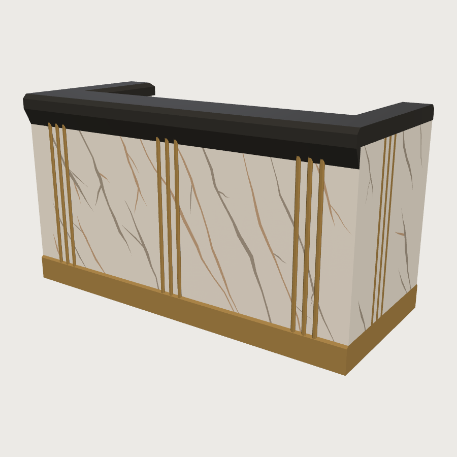 Grand Front Desk Run low-poly 3D model