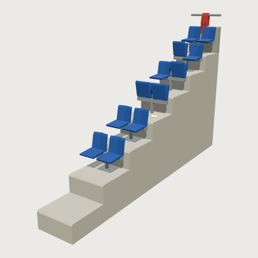 Grandstand Seating Run low-poly 3D model