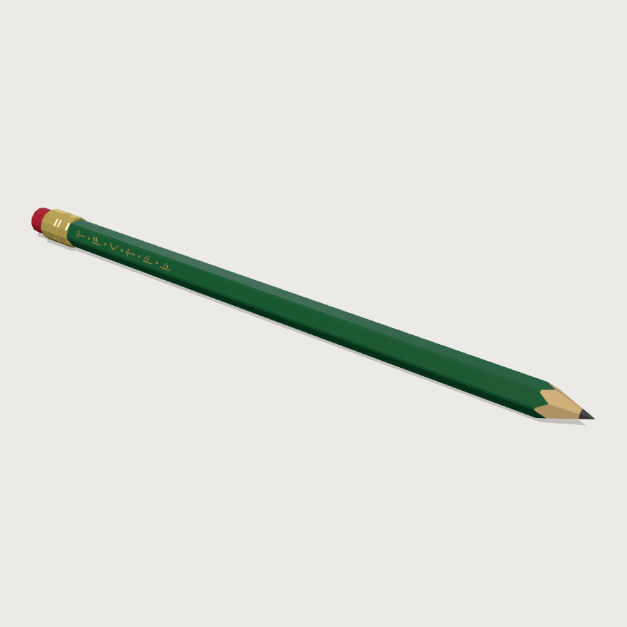 Graphite Pencil low-poly 3D model
