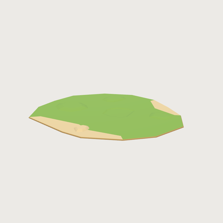 Grass Terrain Blob low-poly 3D model