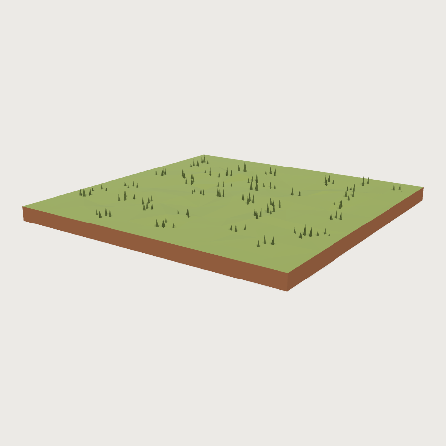 Grass Tile low-poly 3D model