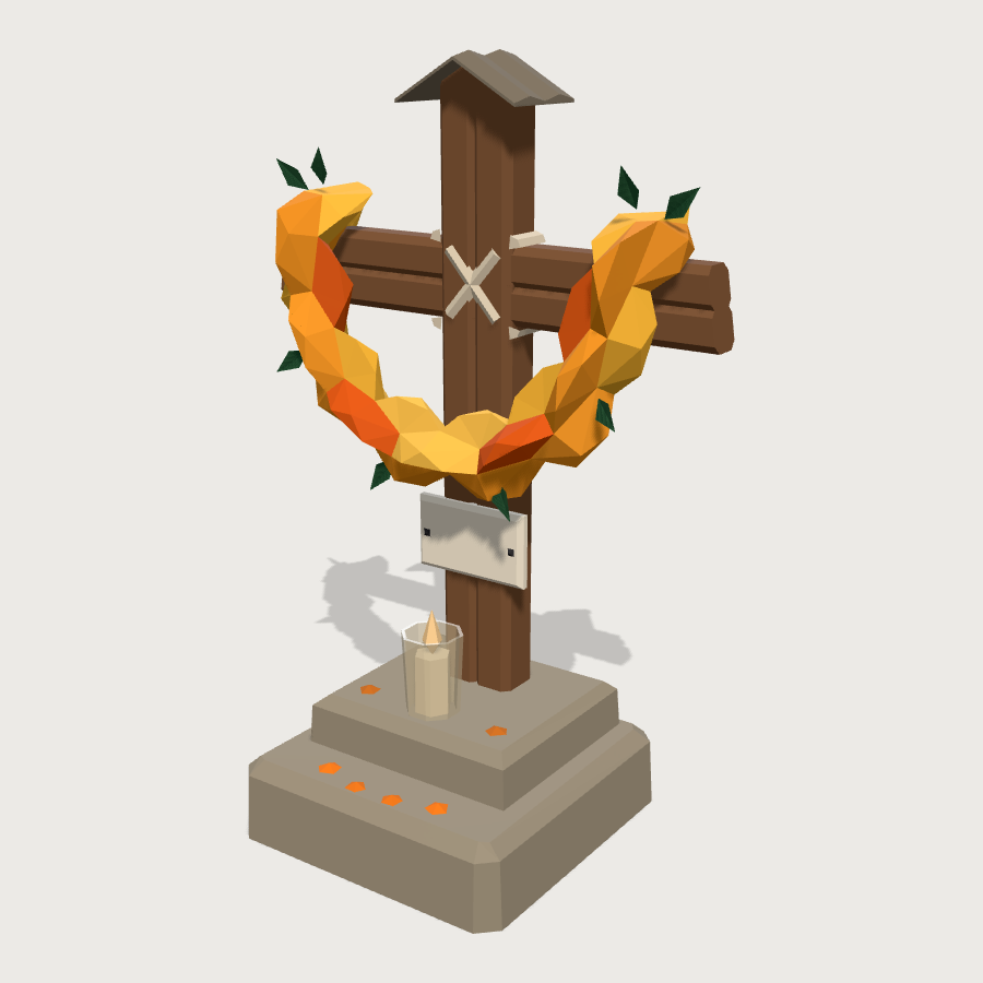 Grave Cross low-poly 3D model