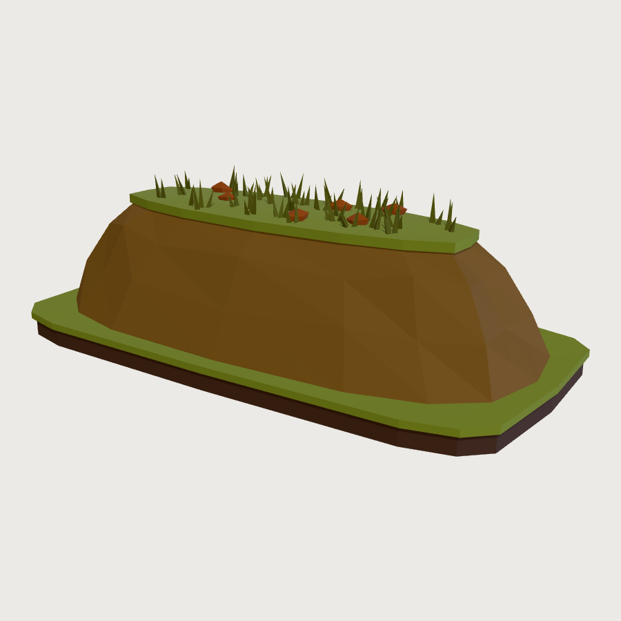 Grave Mound low-poly 3D model