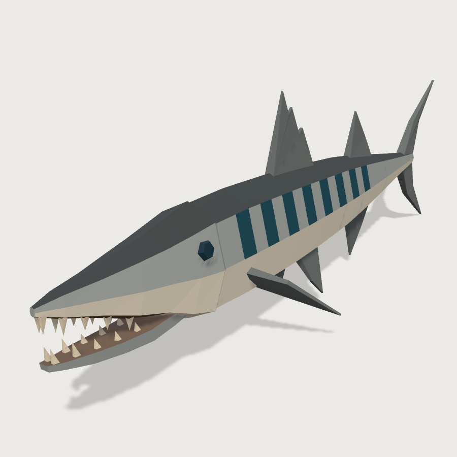 Great Barracuda low-poly 3D model