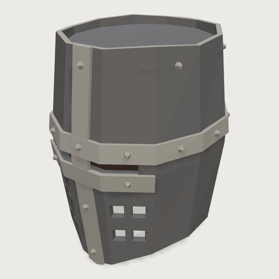 Great Helm low-poly 3D model
