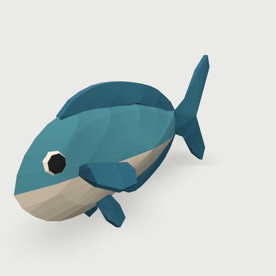 Green Chromis low-poly 3D model