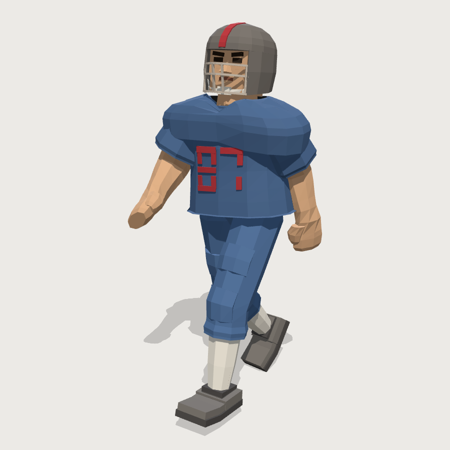 Gridiron Player low-poly 3D model