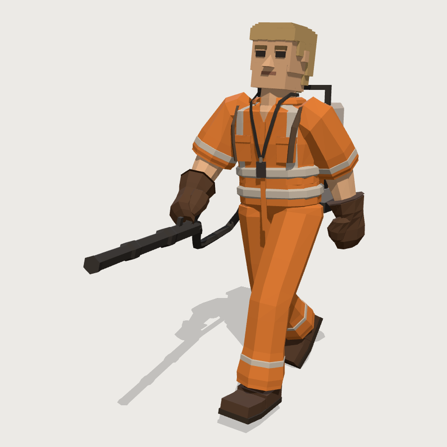 Groundskeeper low-poly 3D model