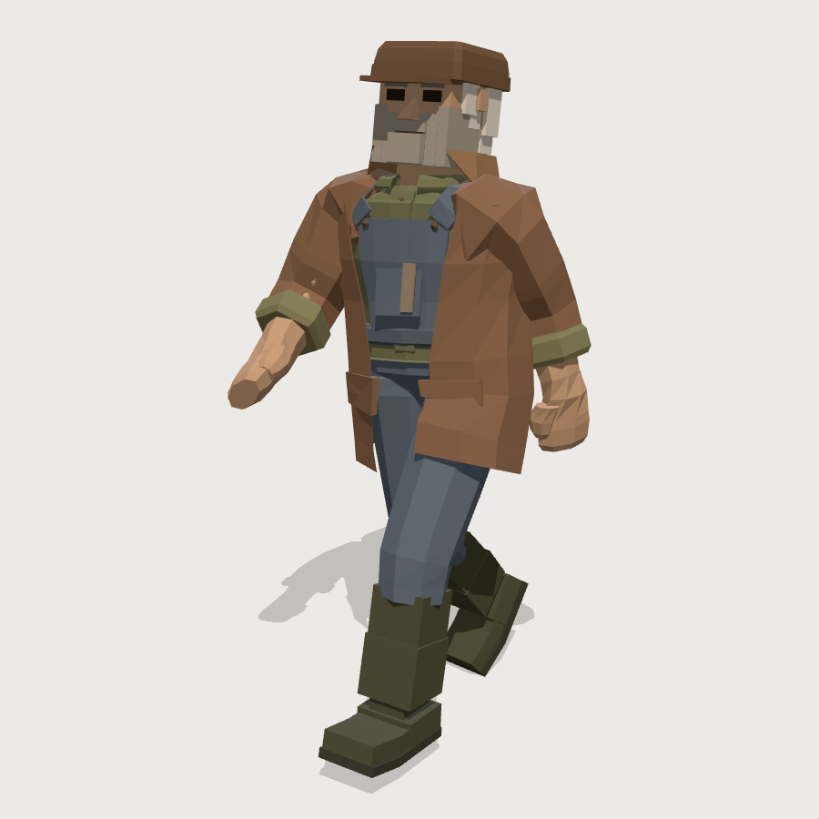 Groundskeeper low-poly 3D model